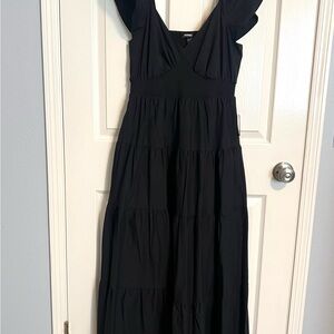 Black Tiered Ruffled Maxi Sundress NWT